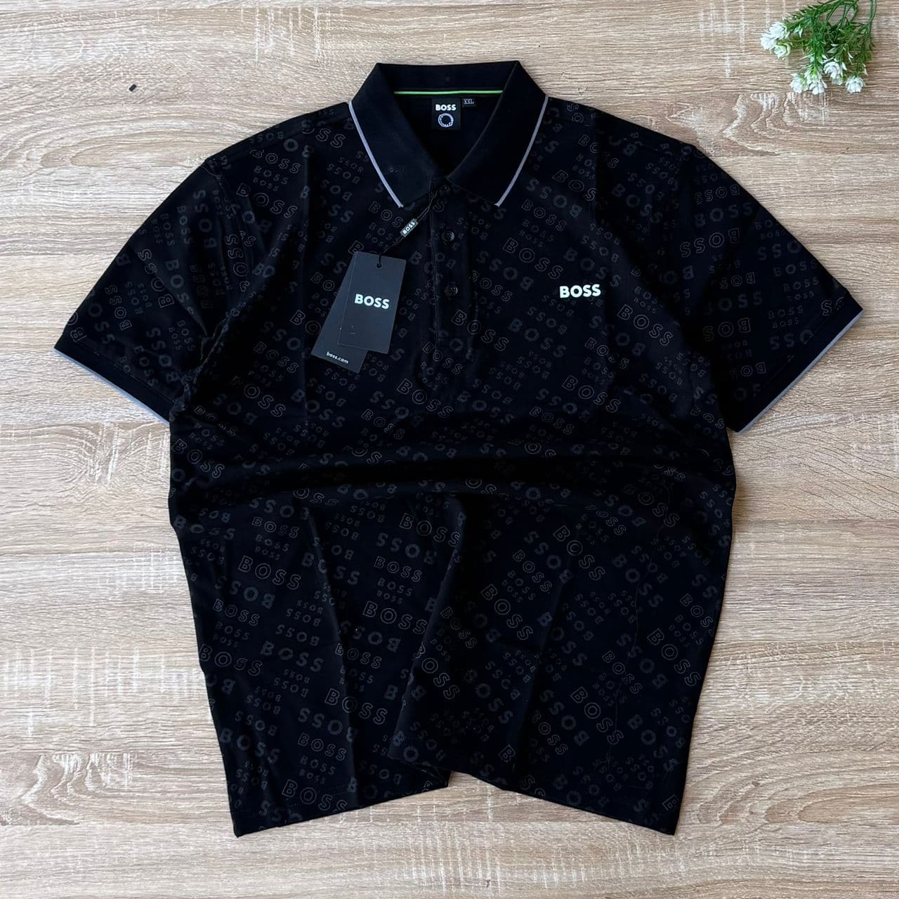 BOSS Monogram Polo — Black