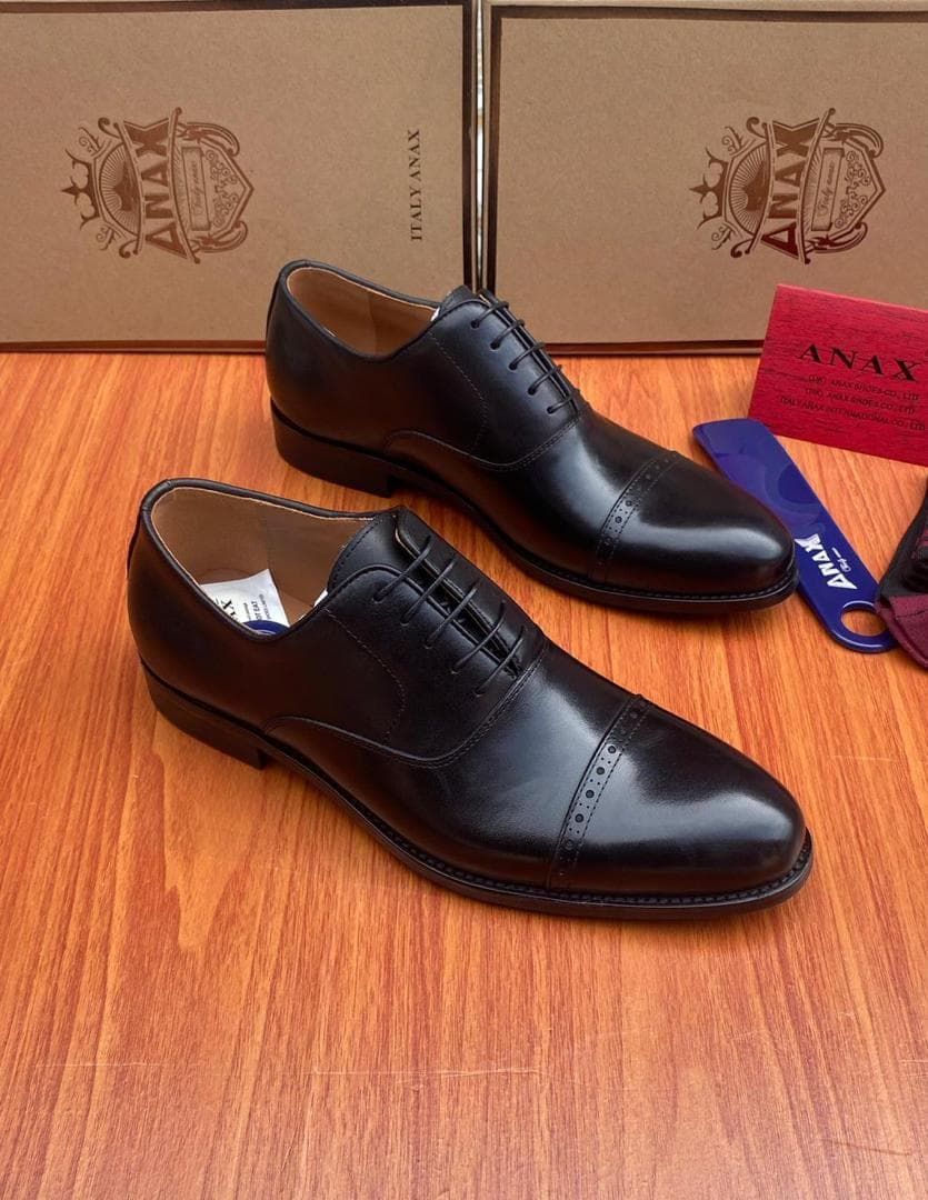 ANAX Cap-Toe Oxford Black