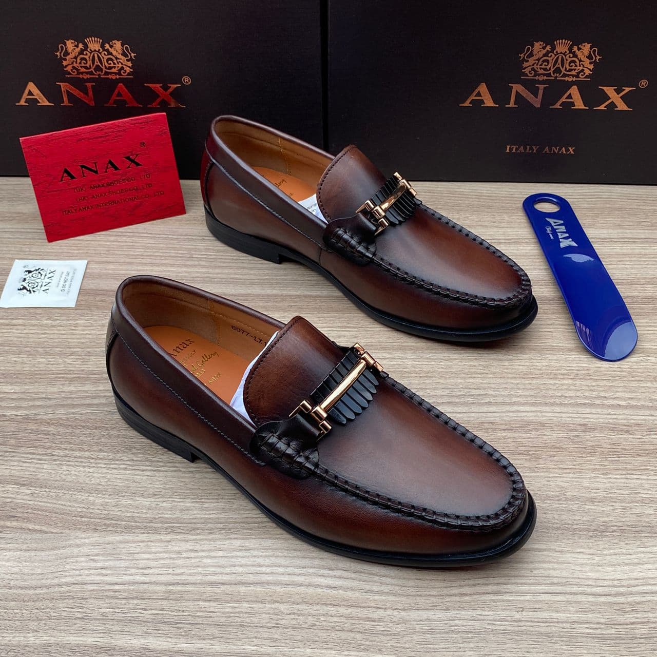 ANAX Kiltie Loafers Burnished Brown