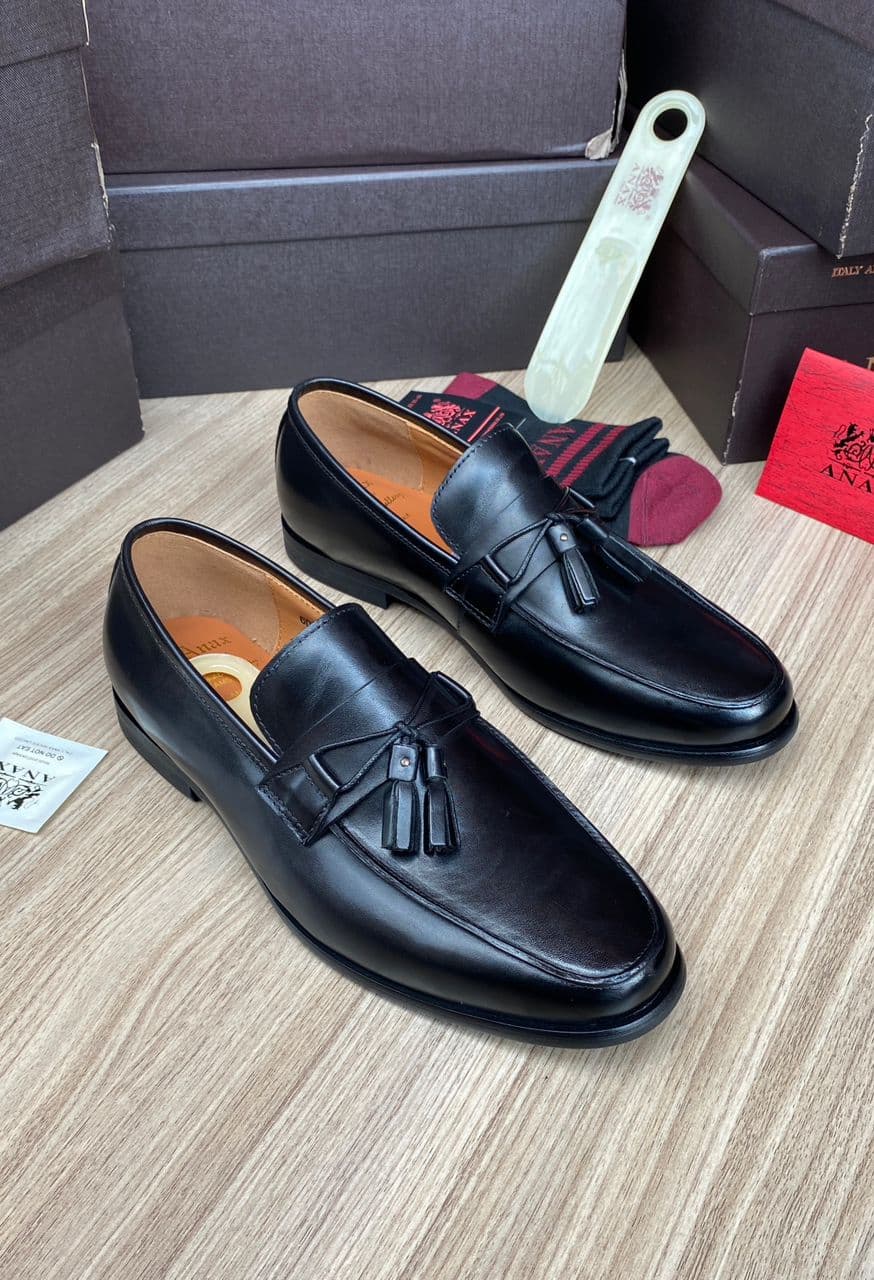 ANAX Tassel Loafers Black
