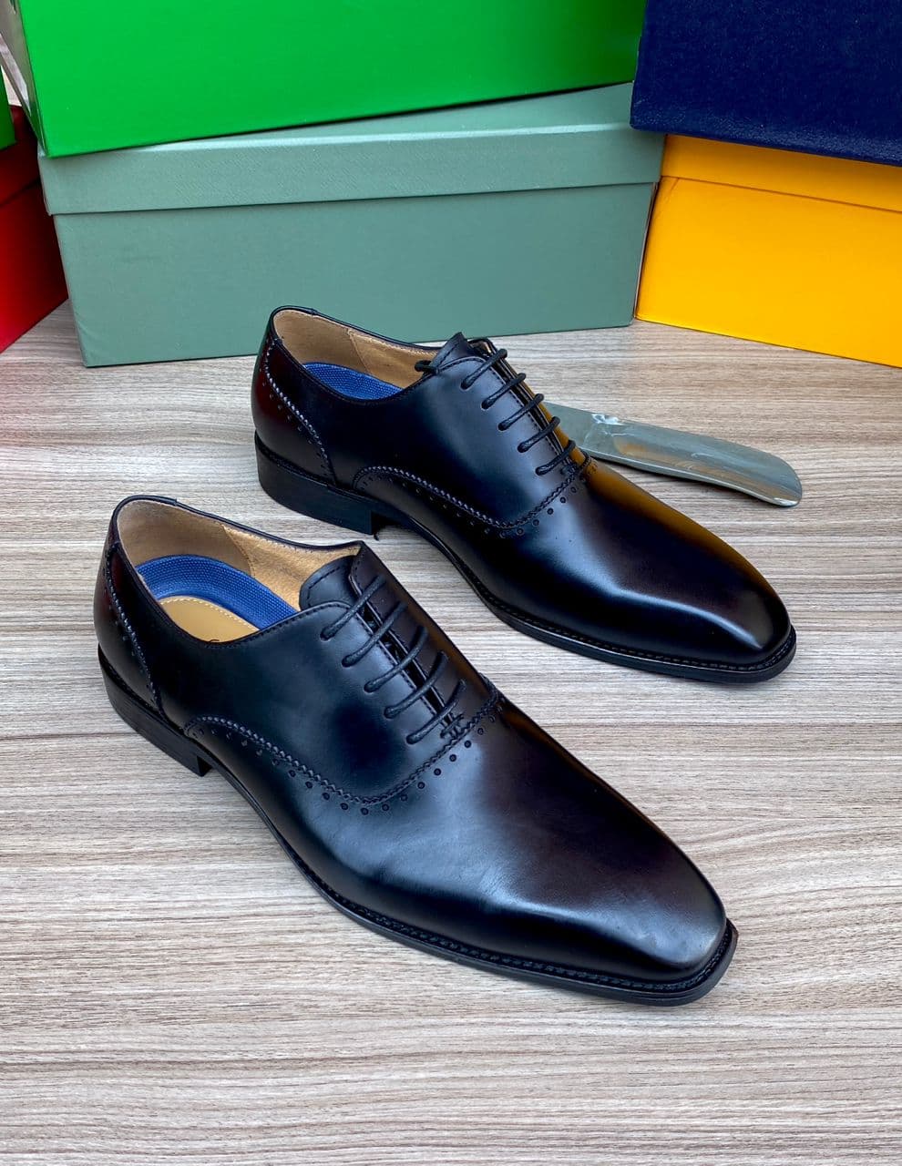 Black Brogue Oxford Black