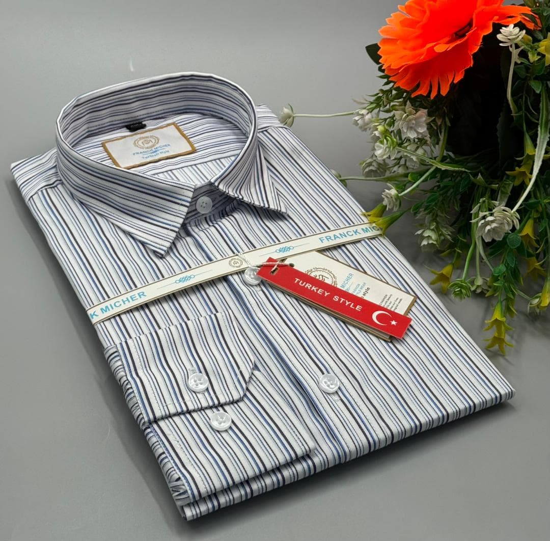 Grey Stripe Dress Shirt