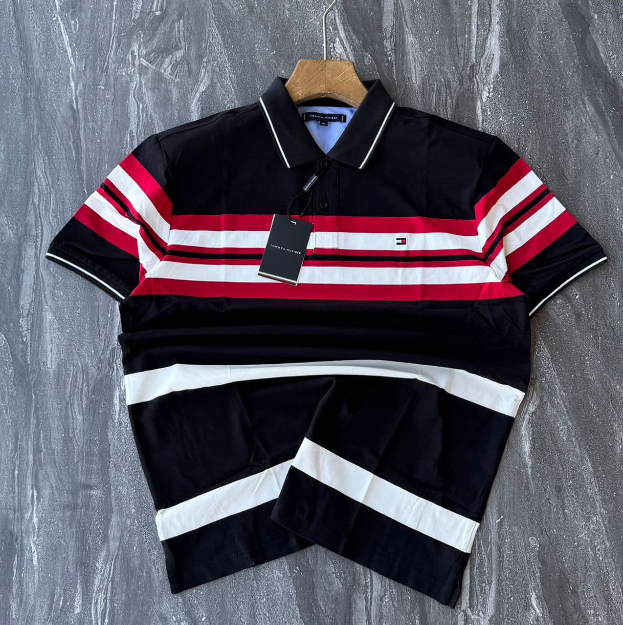 Black Red Stripe Polo Shirt