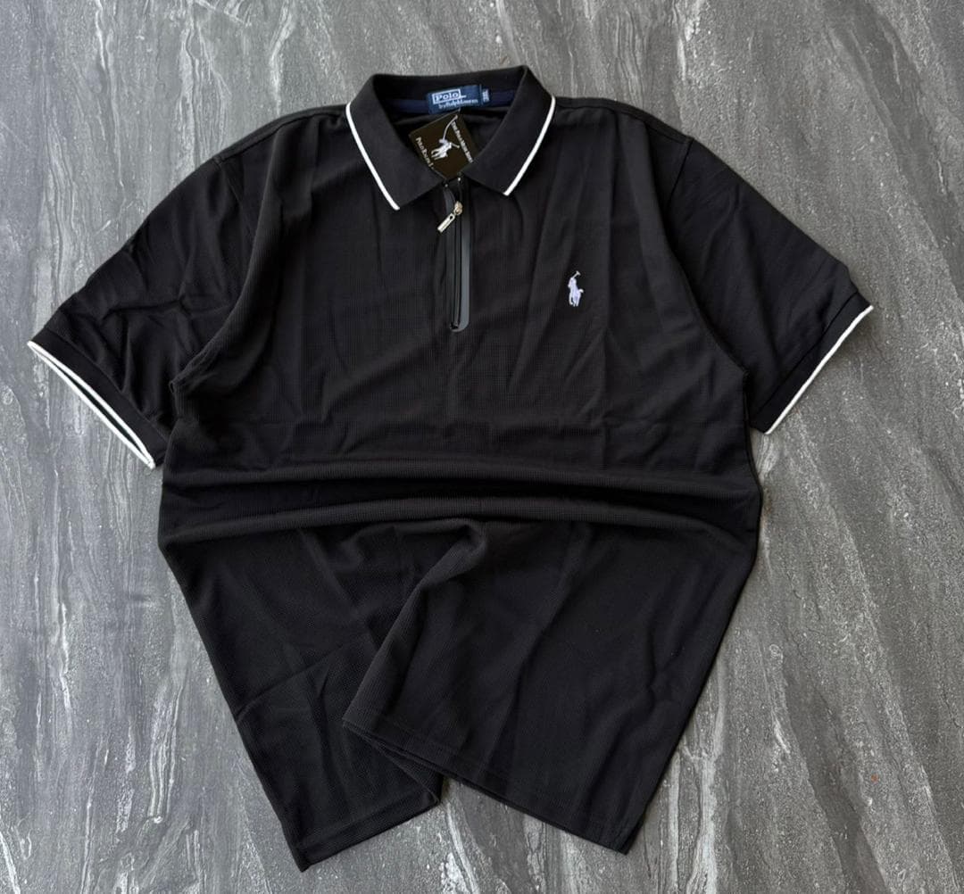 Charcoal Contrast Trim Polo Shirt