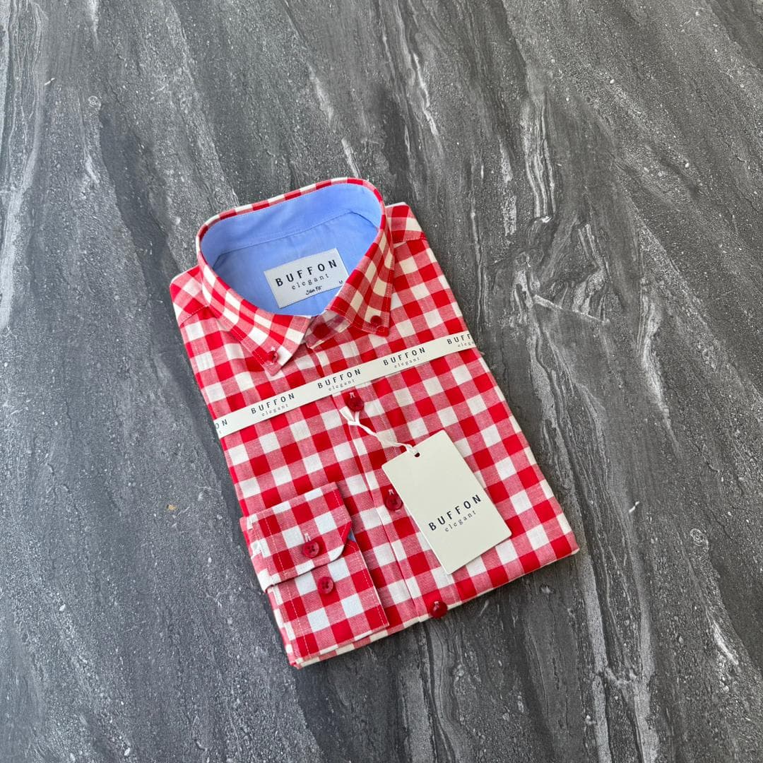 Red Gingham Dress Shirt