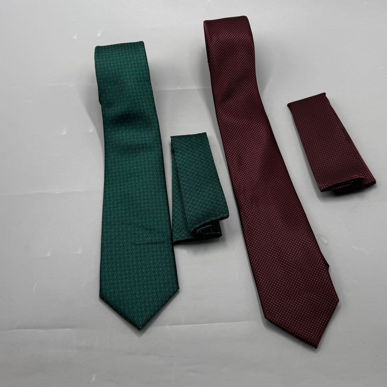 Teal & Burgundy Tie Set
