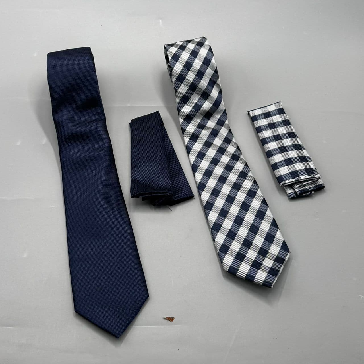 Navy & Gingham Tie Set