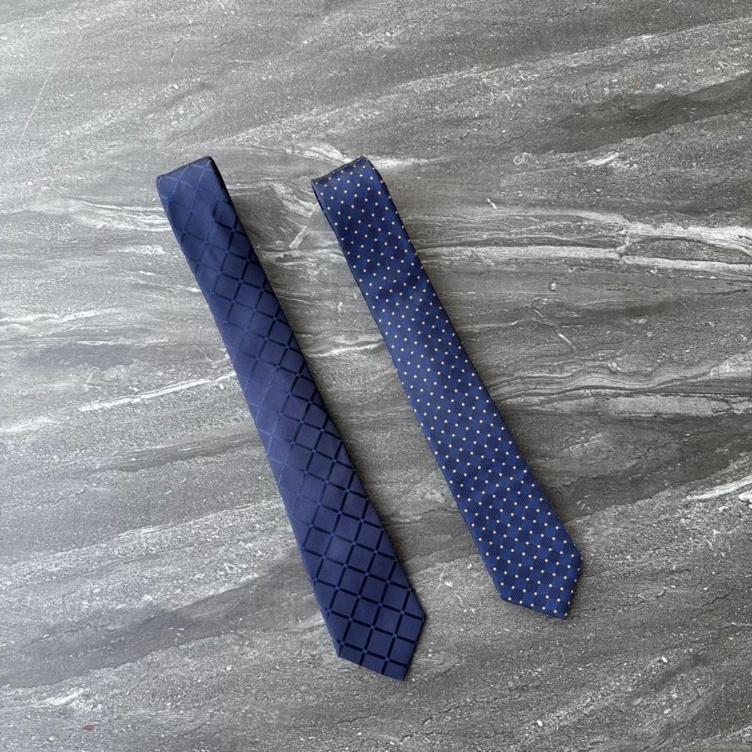 Navy Dot Tie Set