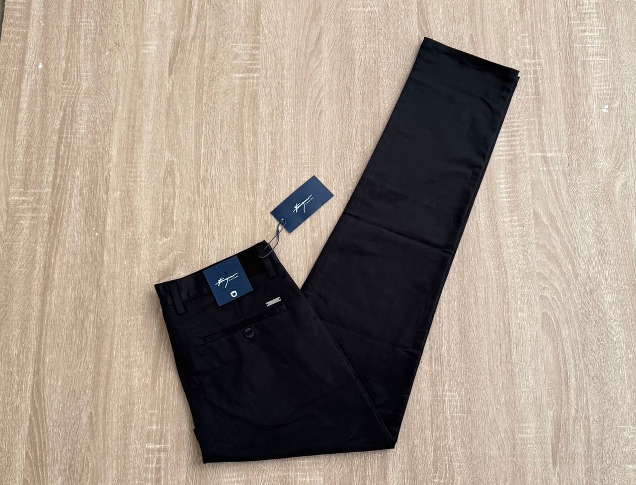 Couture Slim Chino Trousers — Black