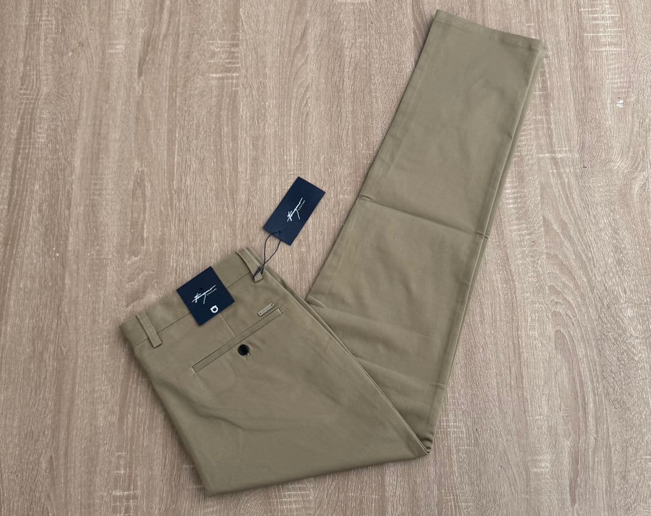 Couture Slim Chino Trousers ā Khaki