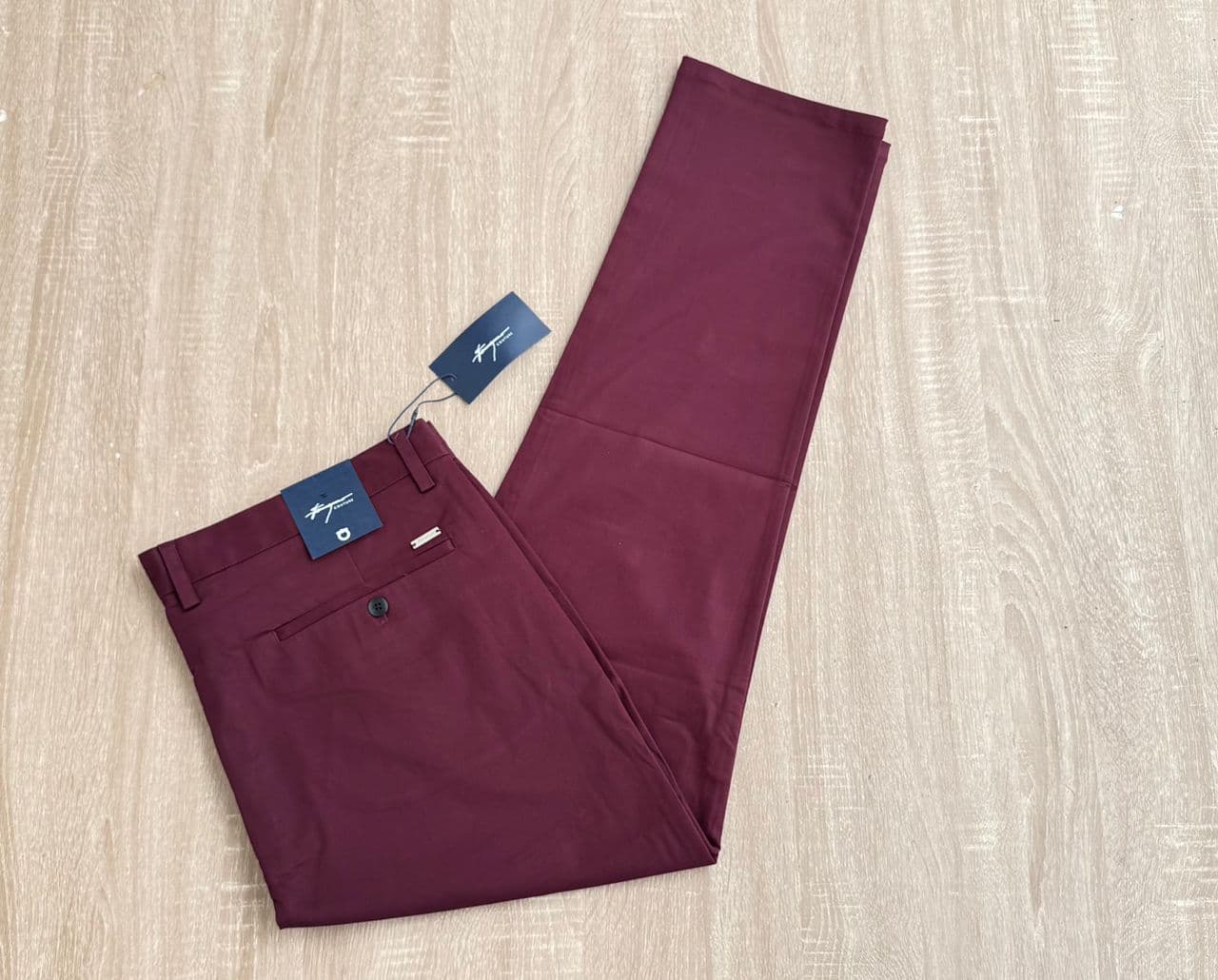 Couture Slim Chino Trousers ā Burgundy